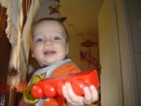 The boy walks